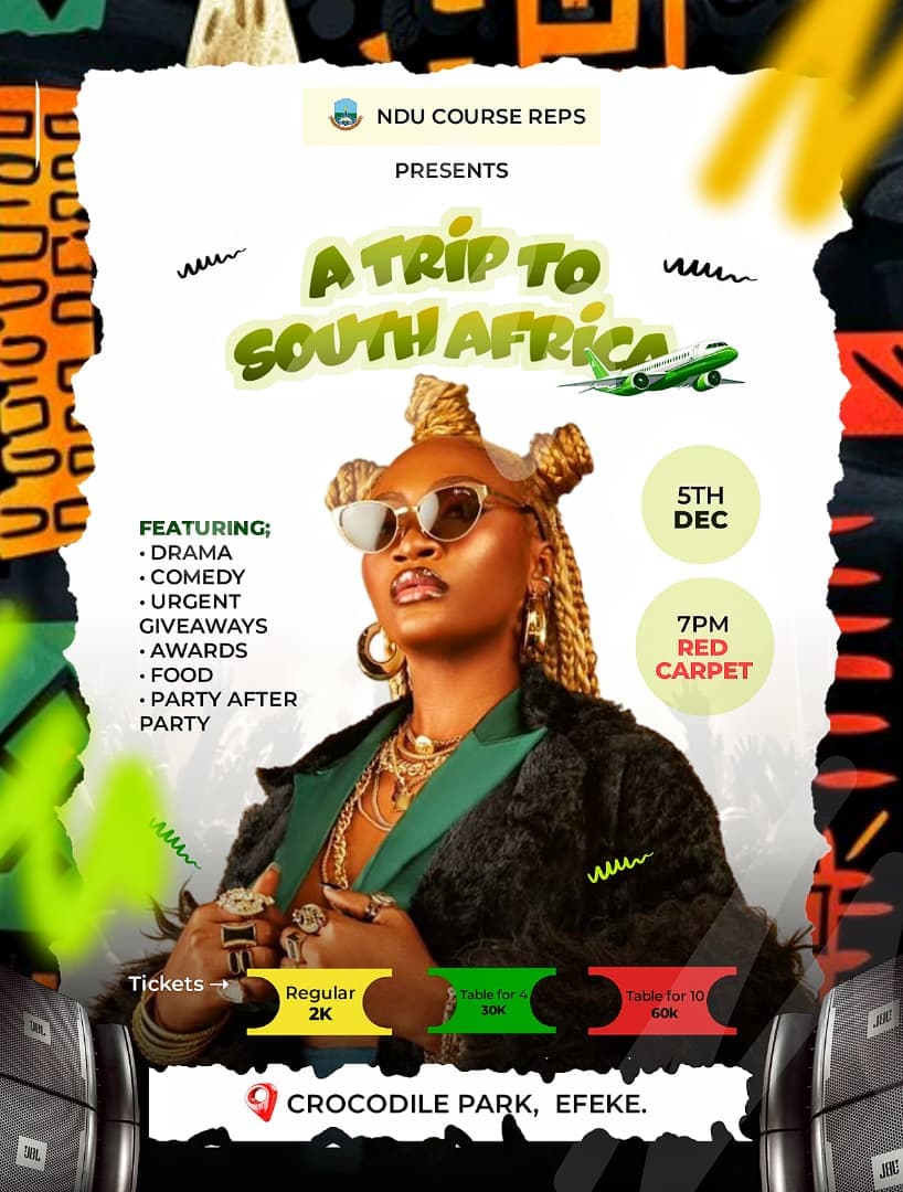 A Trip To South Africa: NDU Course Reps Announce Mega End-of-Year Party at Crocodile Park